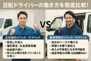 日配ドライバーの働き方を徹底比較！正社員と業務委託、どっちが自分に合う？